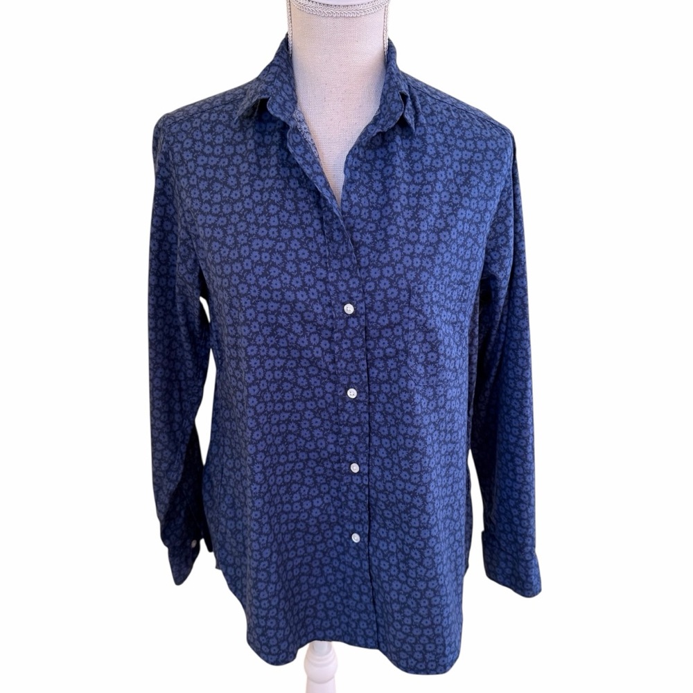 Grayson "Hero" Blue Floral Patterned Button-Up Shirt O2 - Picture 2 of 13